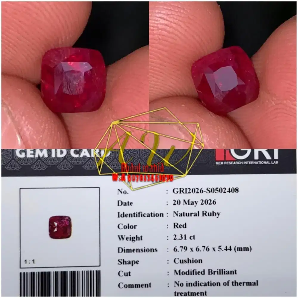 Natural Red Ruby No Heated 2.31carat