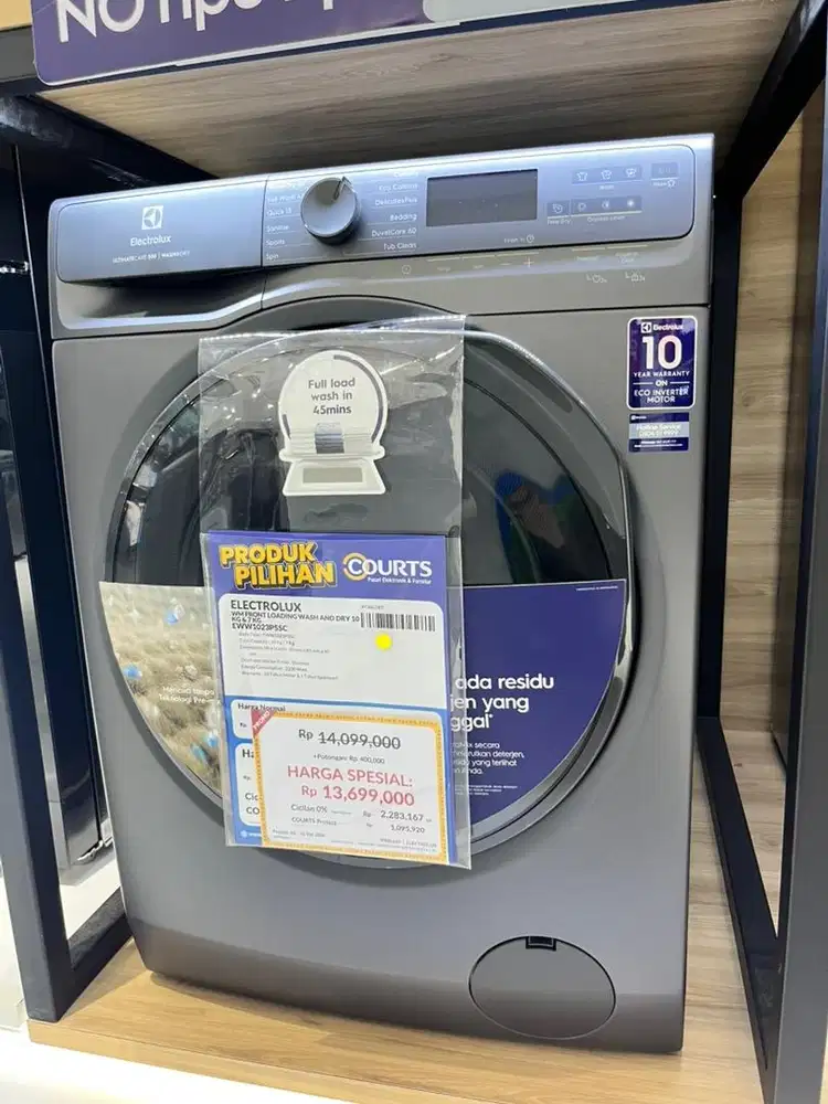 ELECTROLUX WM FRONT LOADING WASH AND DRY 10 KG & 7 KG, BISA CICILAN 0%