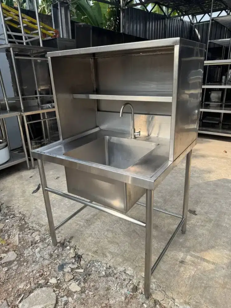 SINK 1 LUBANG UPPERSHELF 90x78x85
Lubang 50x50x30
Uppershelf 90x50x60