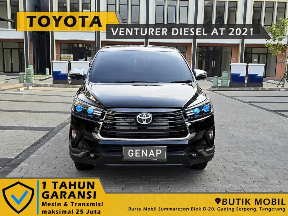 Innova Venturer Diesel 2.4 AT 2021 Hitam. Pajak Panjang. Ada Barcode