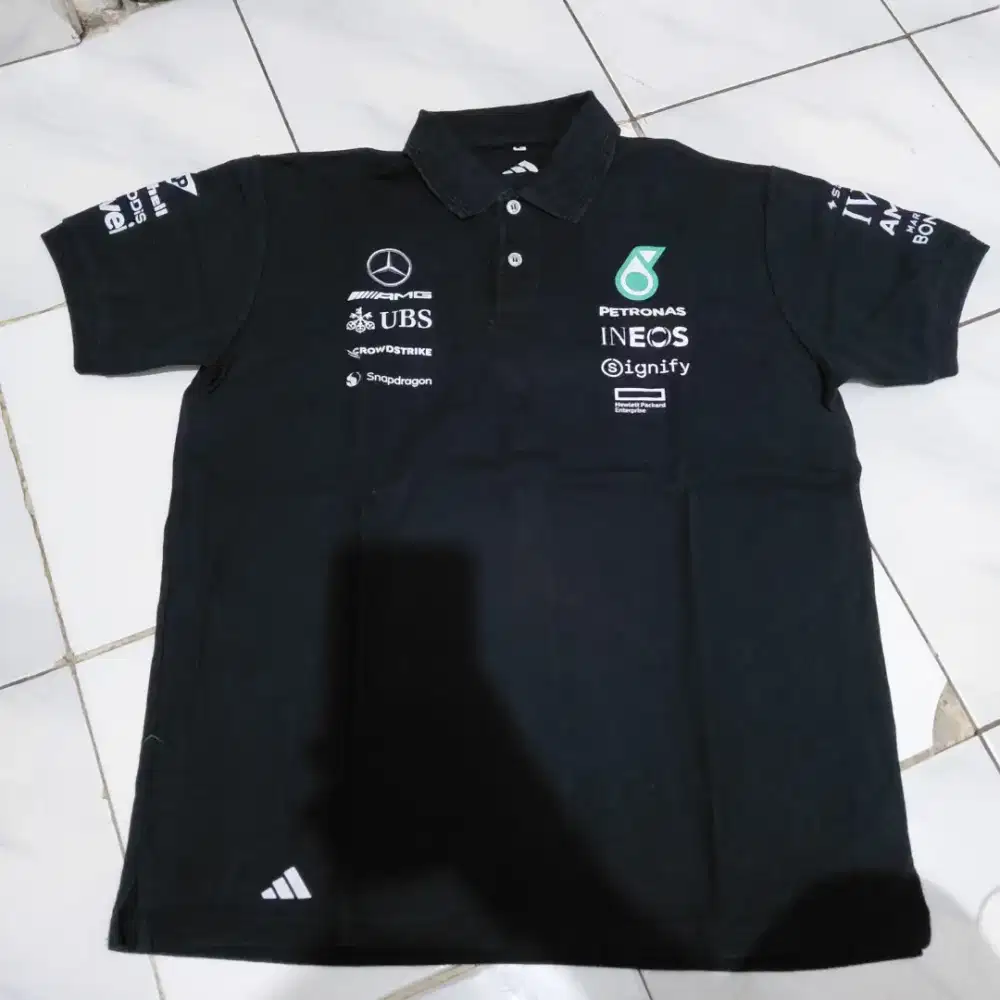 Polo Shirt Mercedes F1 Size XXL Slim Fit Men Black Kaos Team Rasa XL