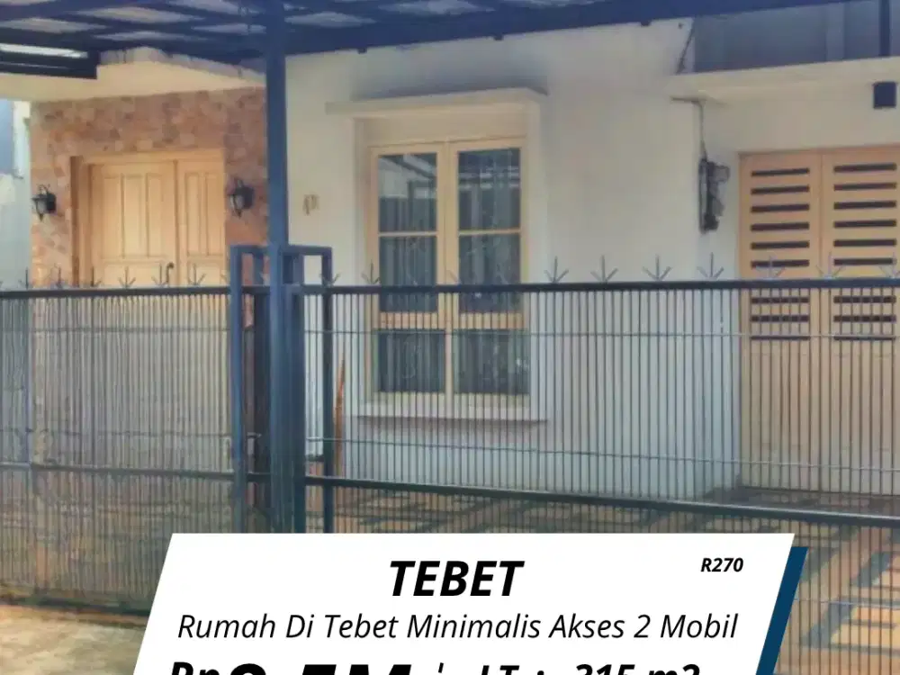 Di jual rumah di Tebet minimalis akses 2 mobil Menteng dalam ( R270 )