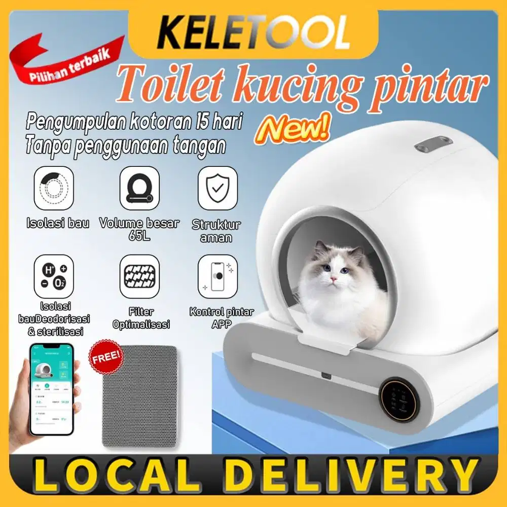 Wifi Kucing Litter Box Automatic Self Cleaning App Control Cat