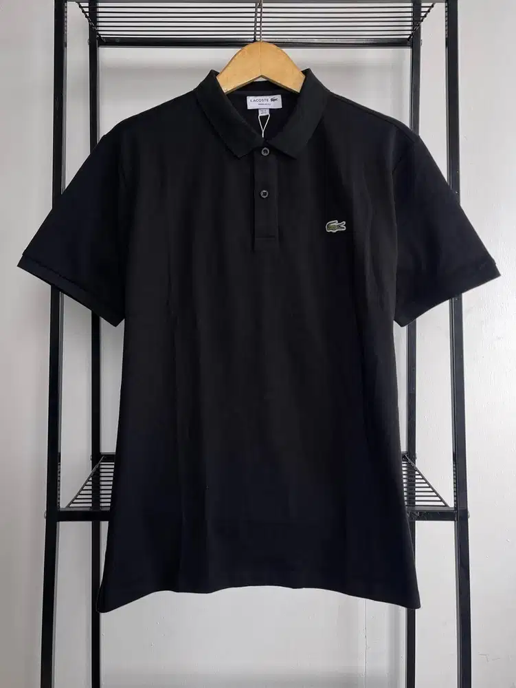 LACOSTE REGULER FIT L.12.12 POLO SHIRT - BLACK (L)