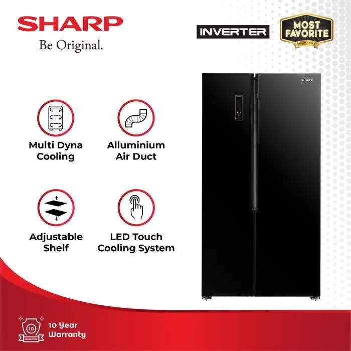 DIJUAL SHARP SJ-IS61GA-BK KULKAS SIDE BY SIDE [BARU DALAM BOX]