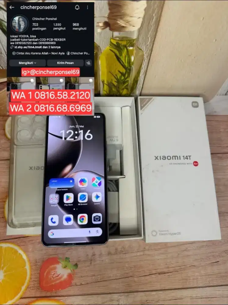 Jual hp likenew Xiaomi 14T 5g 12/512 istimewa garansi samoe 11 2026