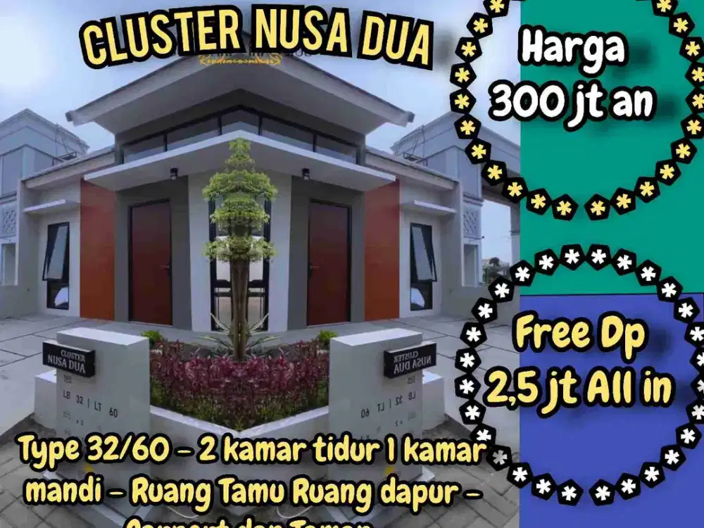 Nusa Dua Hunian Komersil MiniMalis harga Ekonomis dkt TAMKOT Sepatan.