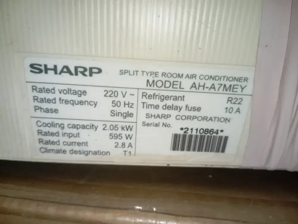 JUAL CPT AC SHARP 1PK NO MINUS