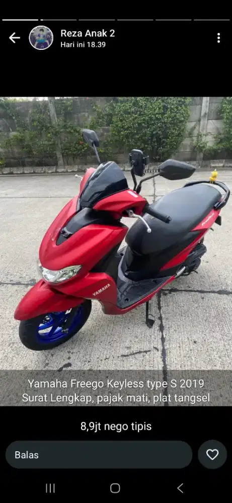 Di jual cepat Yamaha freego 2019 keyless