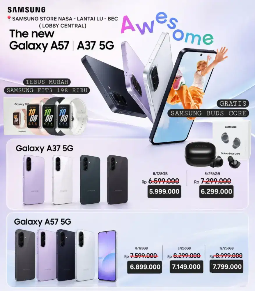 CICILAN BUNGA 0% DP 0% BELI SAMSUNG A57 GRATIS BUDS CORE