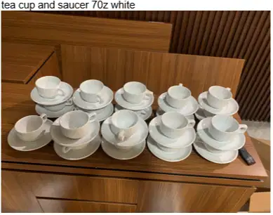 tea cup and saucer 70z white