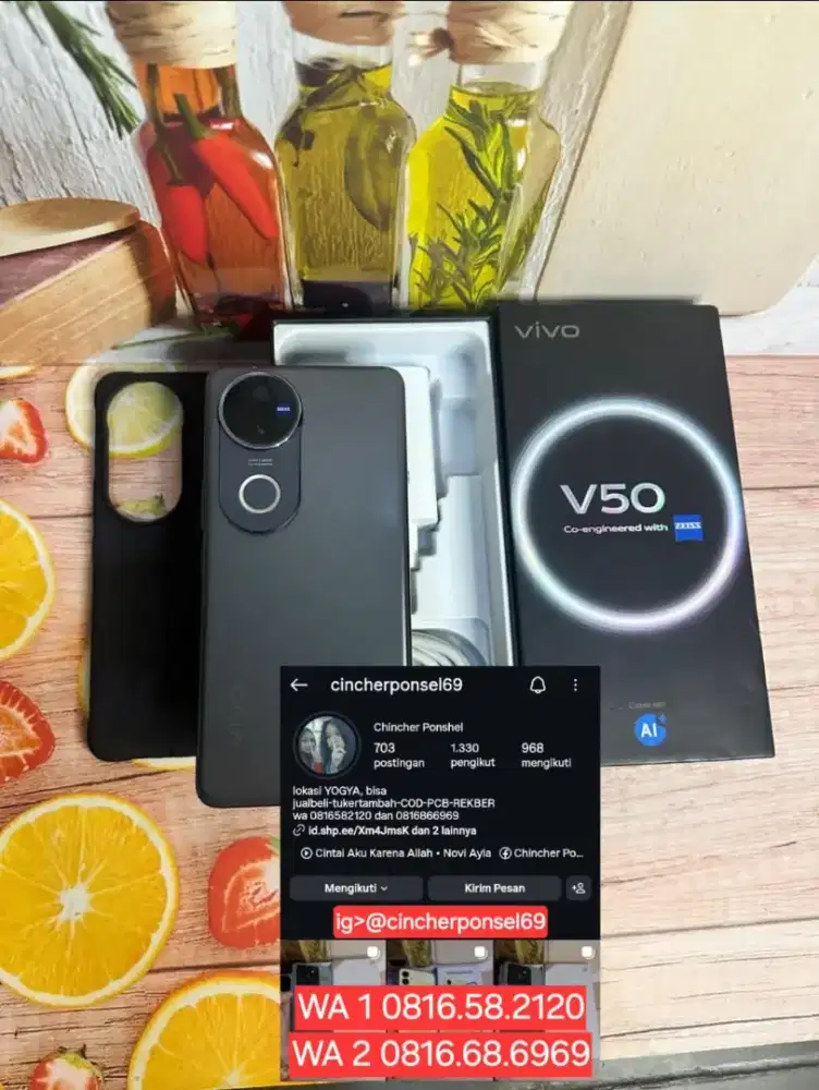 hp likenew VIVO V50 5g ram 12gb fullset original istimewa grns on