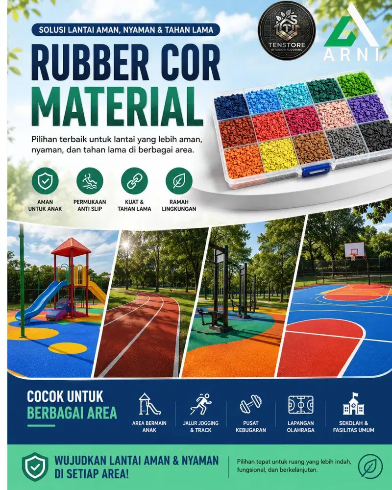 RUBBER COR ARNI Lantai Karet | Solusi Lantai Gym | Solusi Lantai Playg