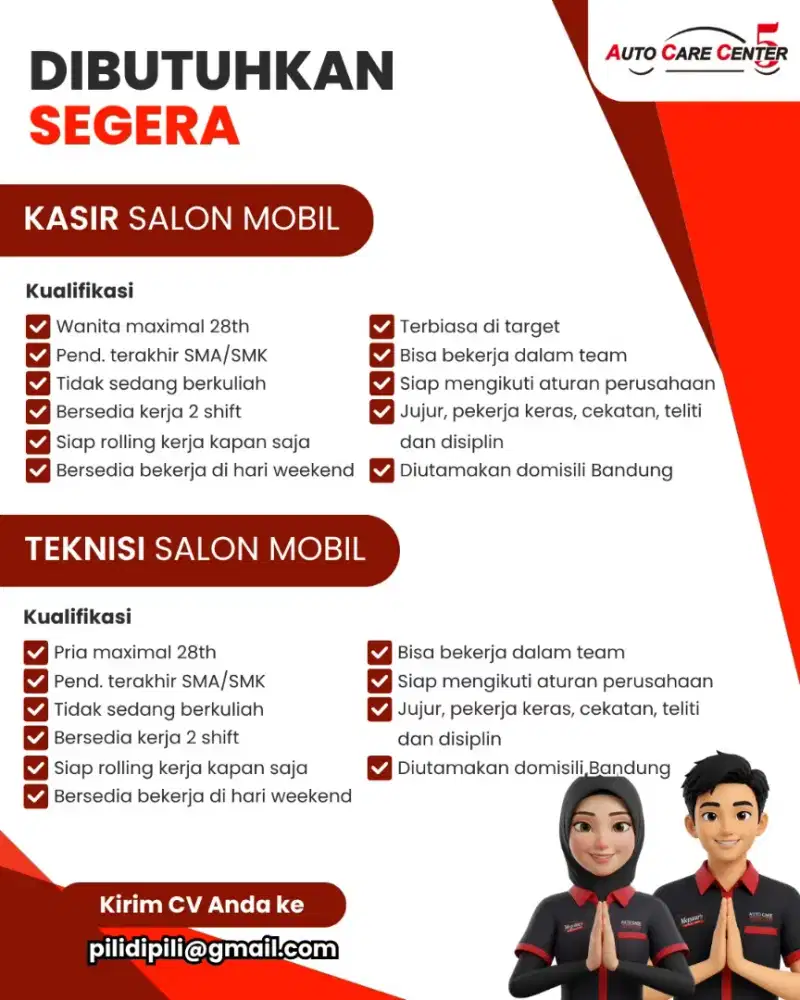 KASIR & TEKNISI POLES salon mobil