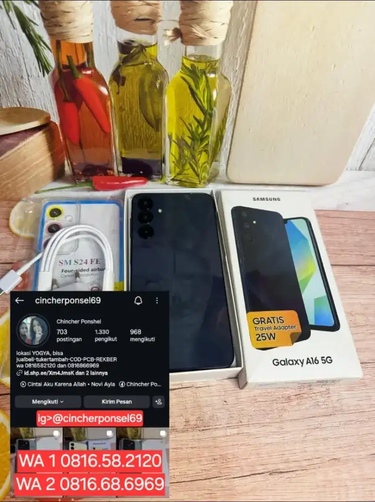 Jual hp likeNEW SAMSUNG A16 5g 8/256 istimewa grns AKTIF free adaptor