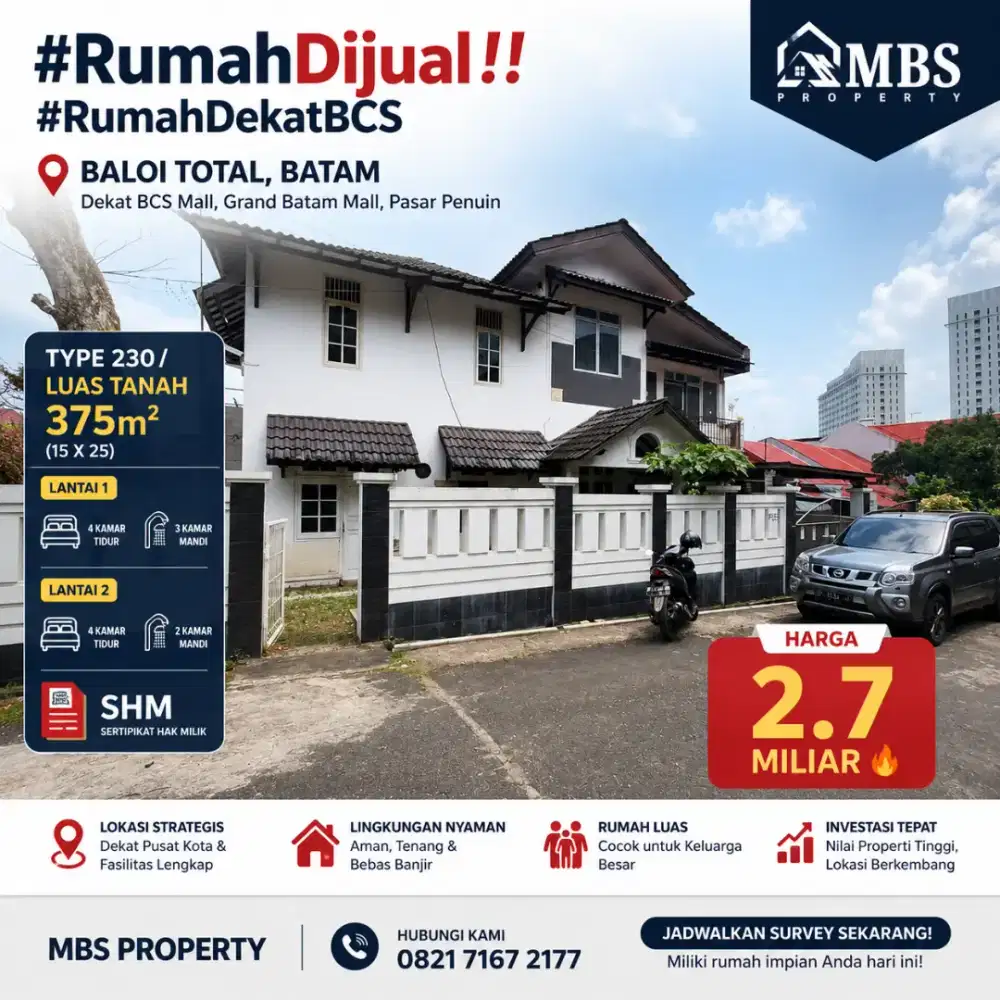 RumahDijual

Rumah 2Lantai Sertipikat Hak Milik di BALOI TOTAL