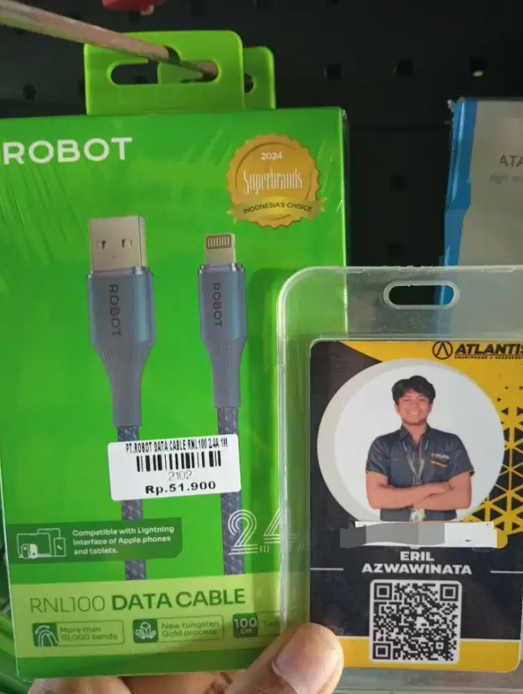 PT.ROBOT DATA CABLE RNL 100 2.4A 1M l ATLANTIS DAHSYAT