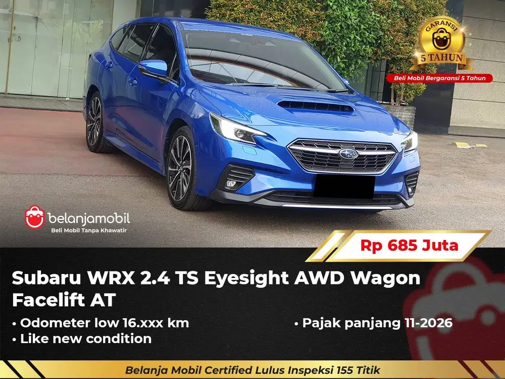 [LOW KM 16RB] Subaru WRX 2.4 TS Eyesight AWD Wagon Facelift 2023/2024