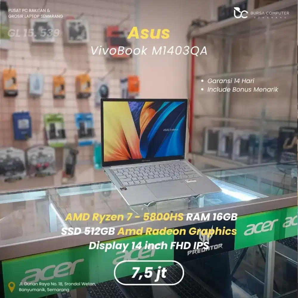 ASUS Vivobook 14X-M1403QA | Ryzen 7 5800HS 16GB 512GB