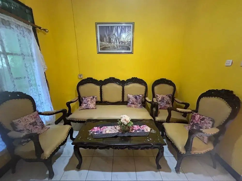 Set kursi meja ruang tamu kayu jati tua asli jepara