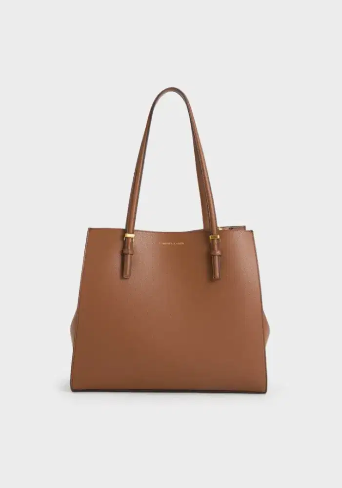CHARLES & KEITH - Tas Tote Bag Sansa Chocolate