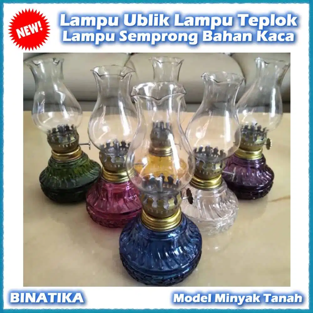 Lampu Ublik Lampu Teplok Kaca Lampu Semprong Minyak Tanah Bahan Kaca