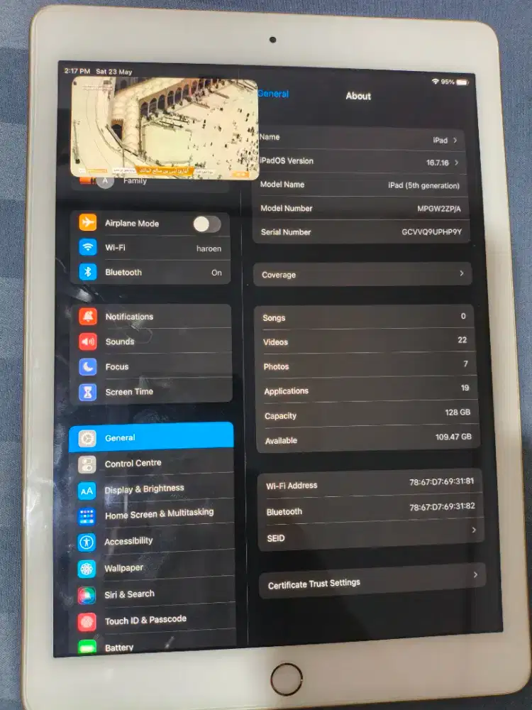 iPad 5 128gb gold fungsi 100% normal lancar jaya jaktim jaksel