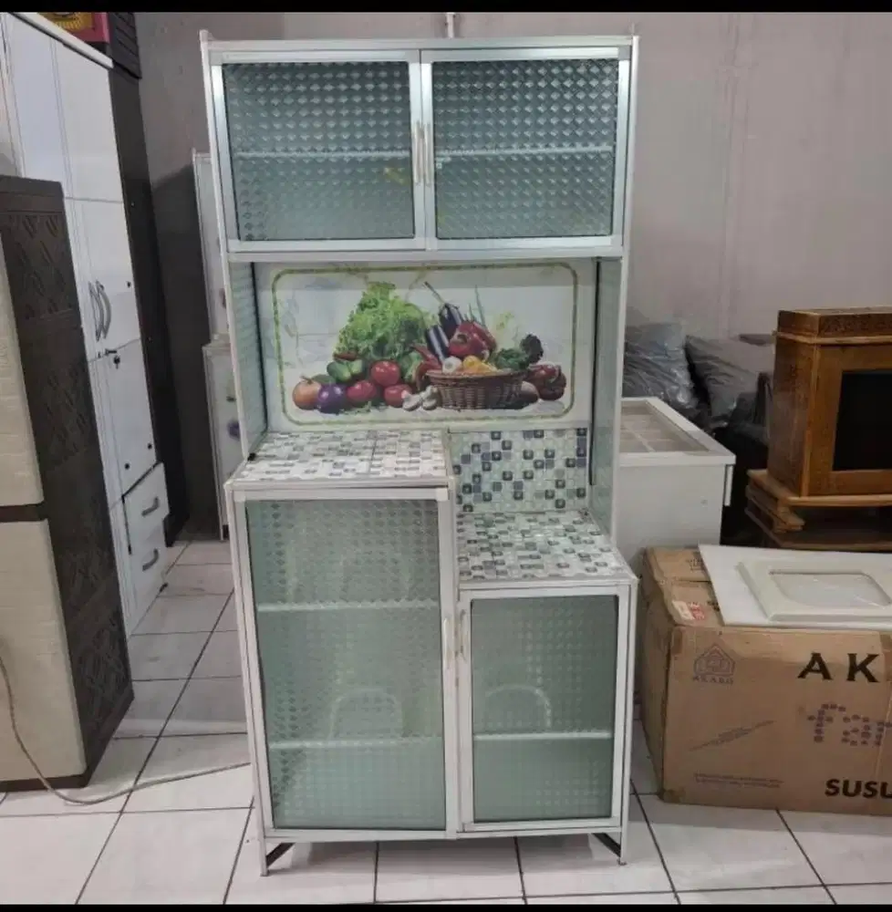 Jual lemari piring kaca