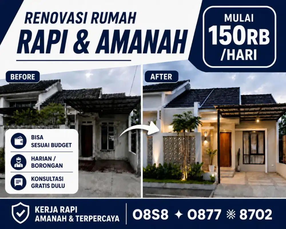 Tukang Bangunan Harian & Borongan | Renovasi & Bangun Rumah Amanah