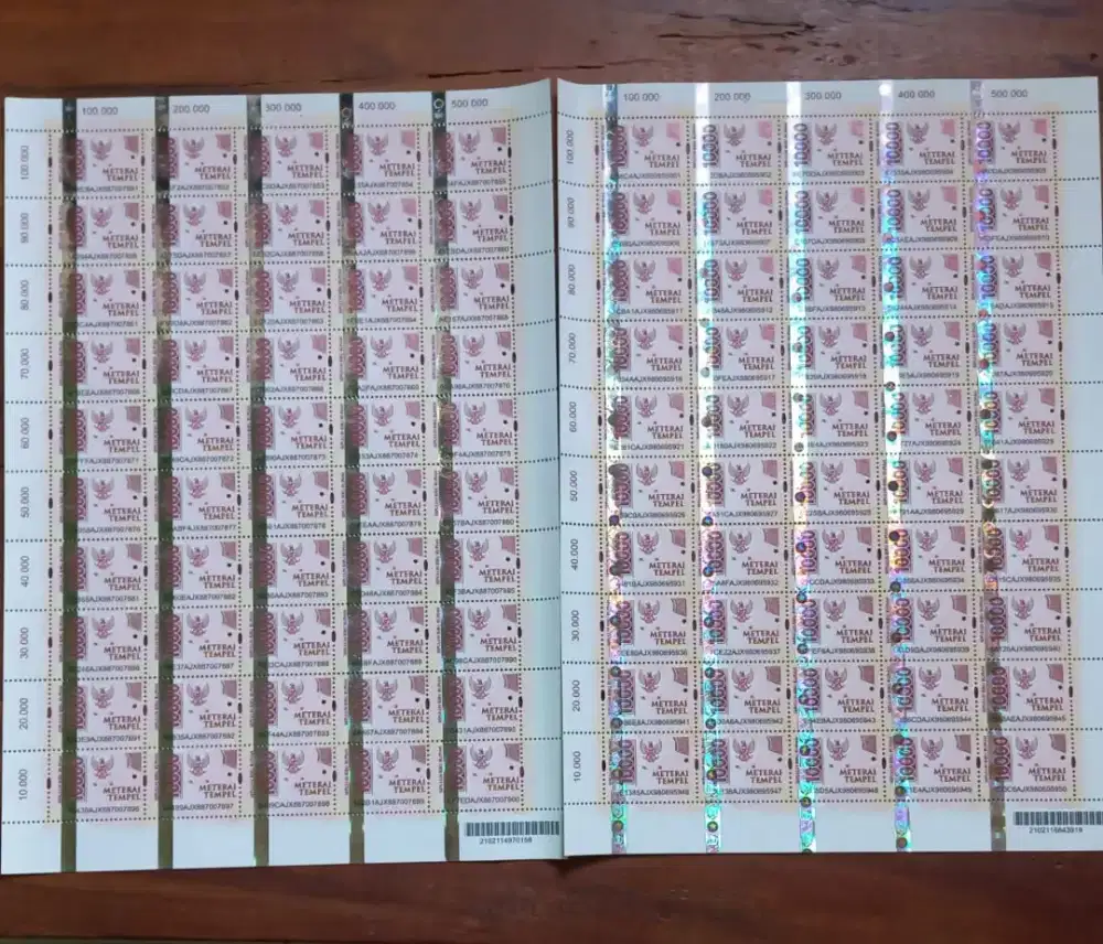 Jual Materai Rp 10.000 ada 107pcs