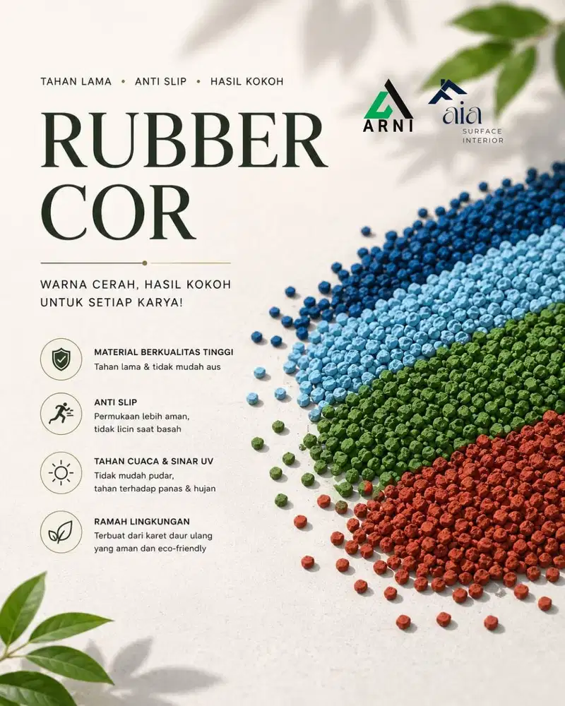 Rubber Cor Granule Per Kg Warna Lengkap | Karet EPDM Lantai Playground
