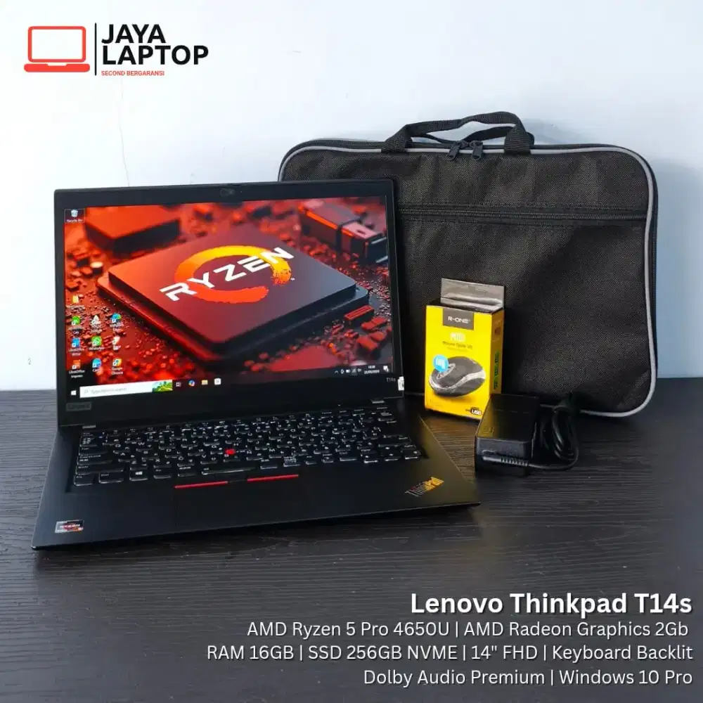 Lenovo Thinkpad T14s Ryzen 5 Pro RAM 16GB SSD 256 Laptop Second Bekas