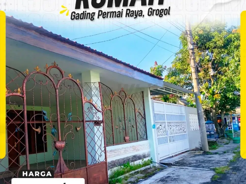 Rumah Disewakan di Grogol Sukoharjo Gading Permai Raya Murah Strategis