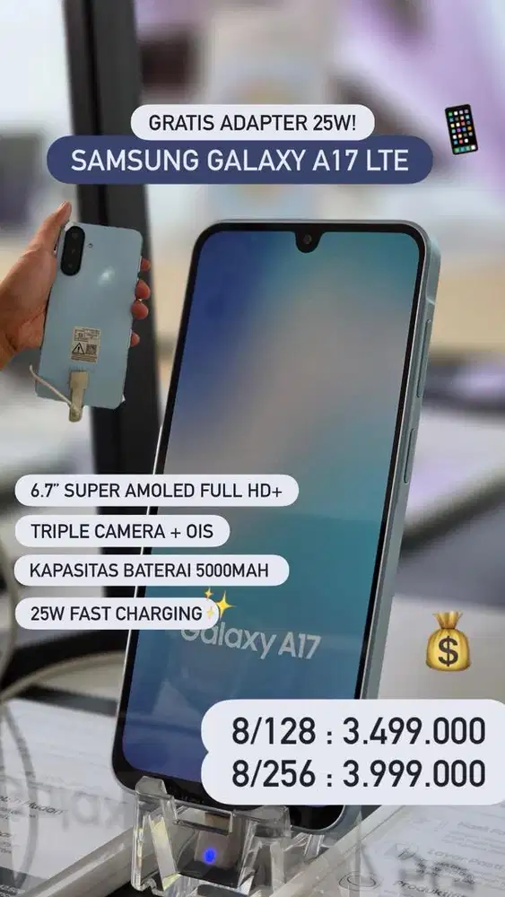 SAMSUNG GALAXY A17 4G 8/256 GB + CHARGER 25W