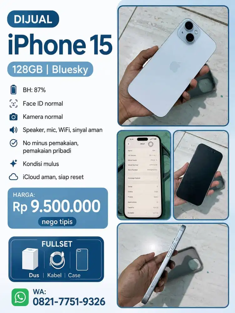 Dijual Apple Iphone 15 Basic 128GB