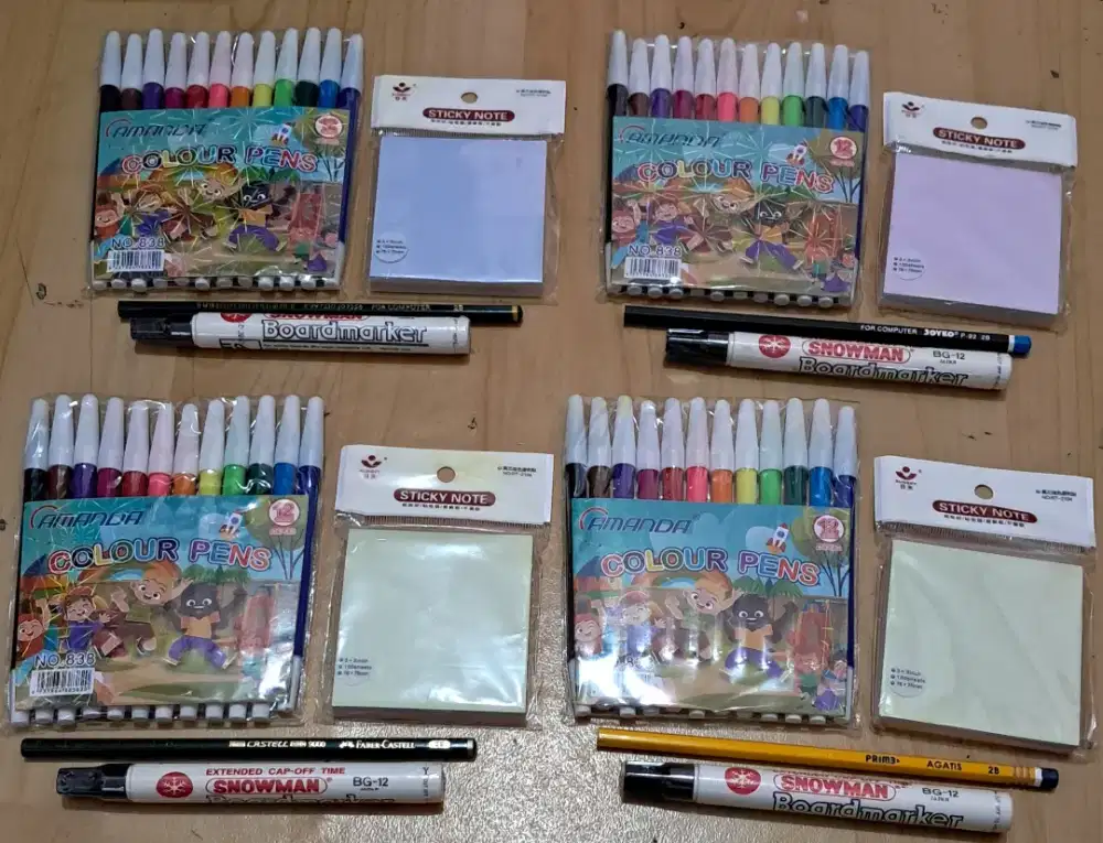 SEPERANGKAT SPIDOL STICKY NOTE PENSIL SPIDOL