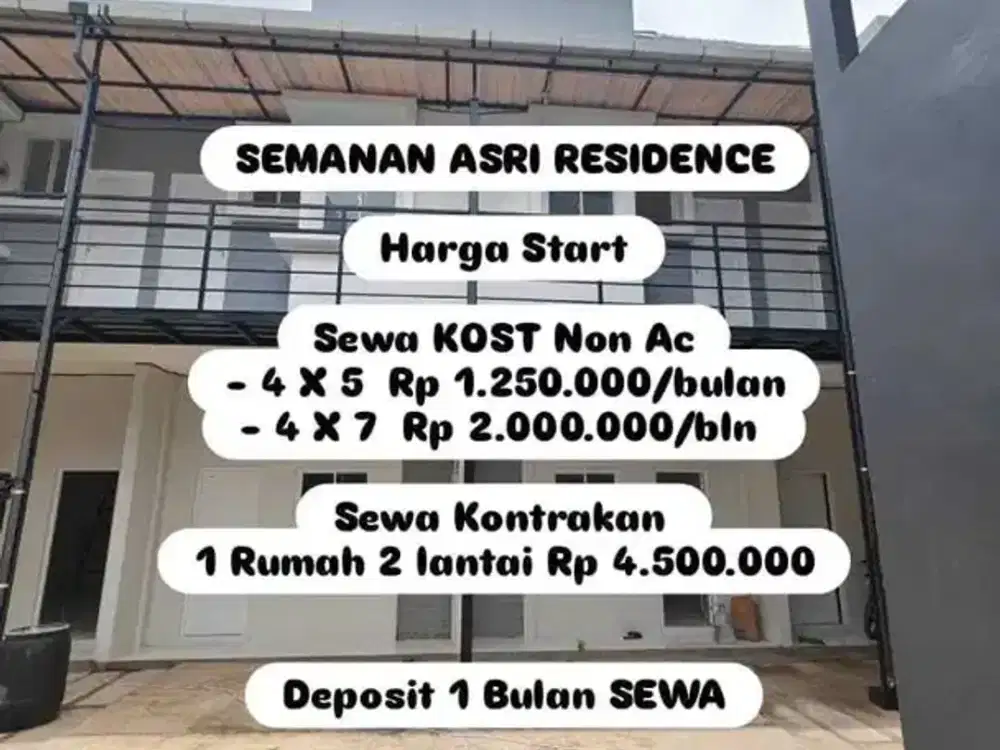 KOST / KONTRAKAN SEMANAN ASRI RESIDENCE KALIDERES JAKARTA BARAT