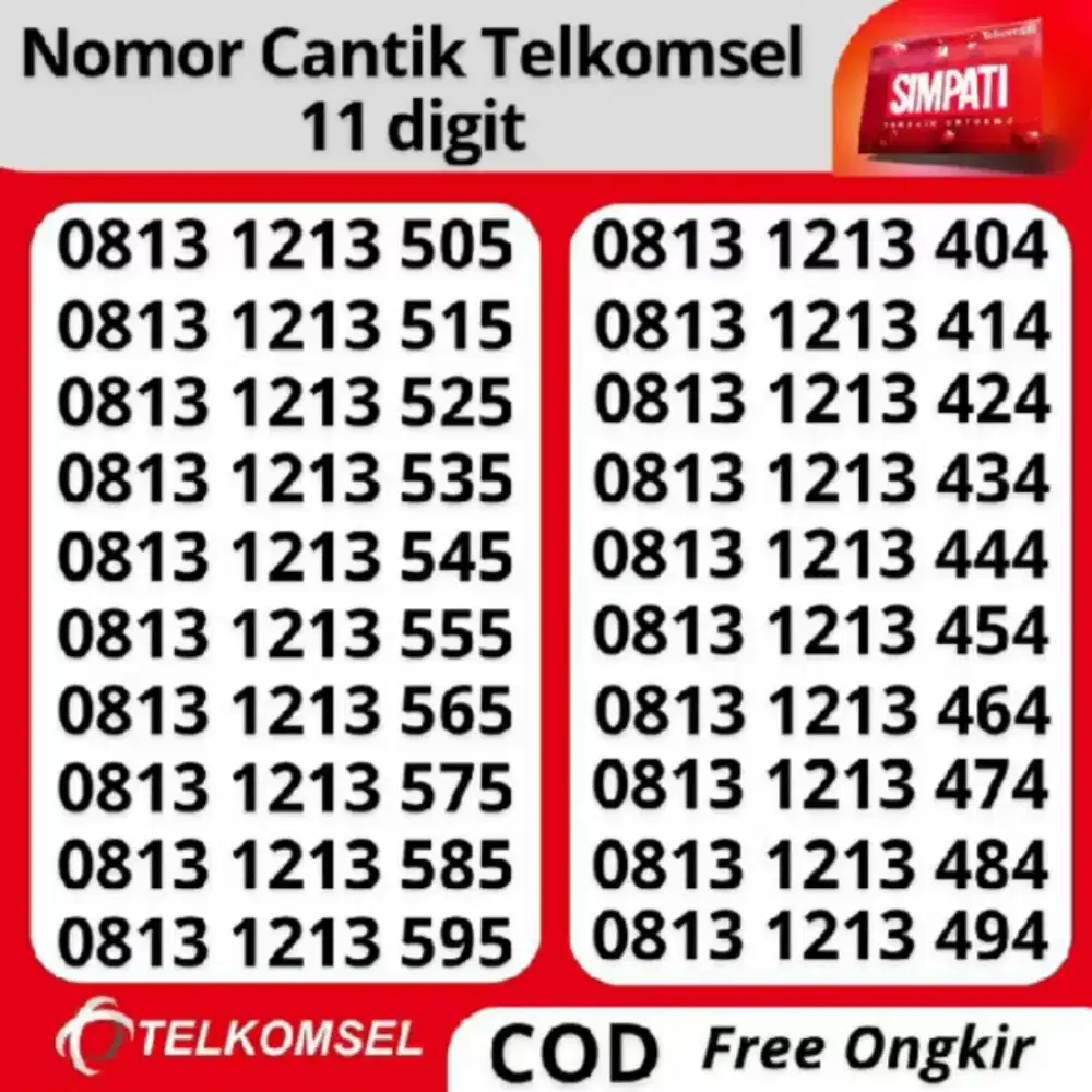 Cek #Kartu #Perdana #Simpati 5GB #Nomor #Cantik #Telkomsel 11 #Digit
