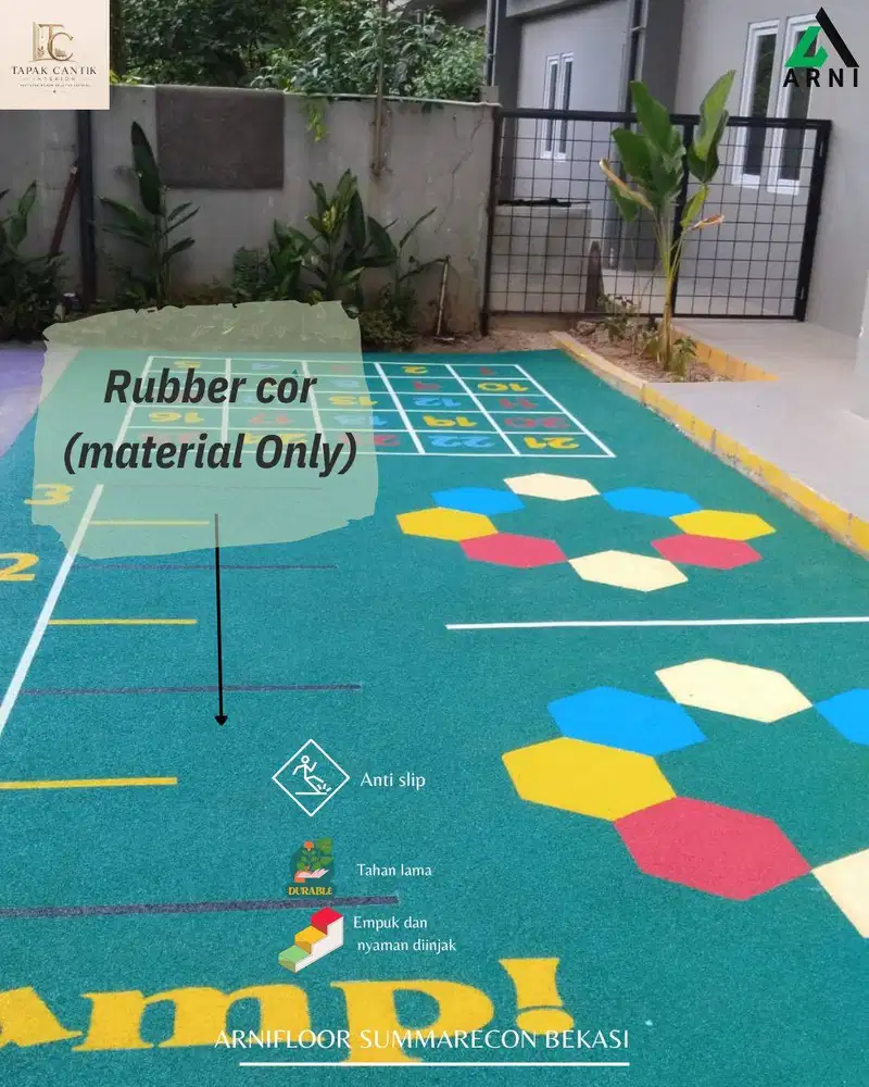 RUBBER COR (MATERIAL ONLY) untuk playground , jogging track dll