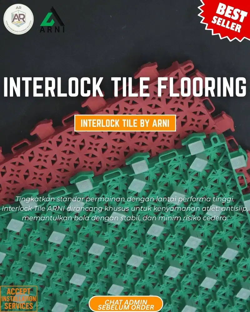 Interlock Tile Flooring | Interlock Lantai Futsal, Playground