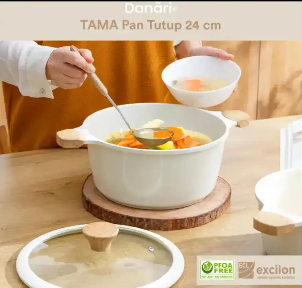 Danari TAMA Casserole Pan dengan Tutup Ceramic Coating 24 Cm