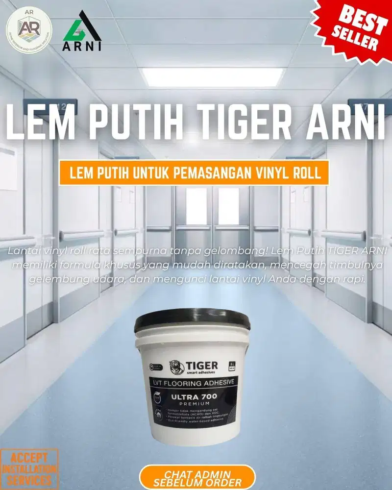 Lem Putih Tiger Arni | Lem Untuk Vinyl Roll | Perekat Vinyl Roll