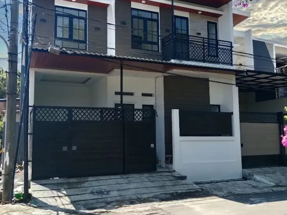 Rumah Penjaringan Sari Rungkut Sby Timur New Minimalis Depan Taman