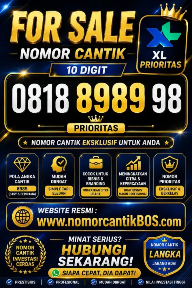 Nomor Cantik XL PRIORITAS 10D 8 9