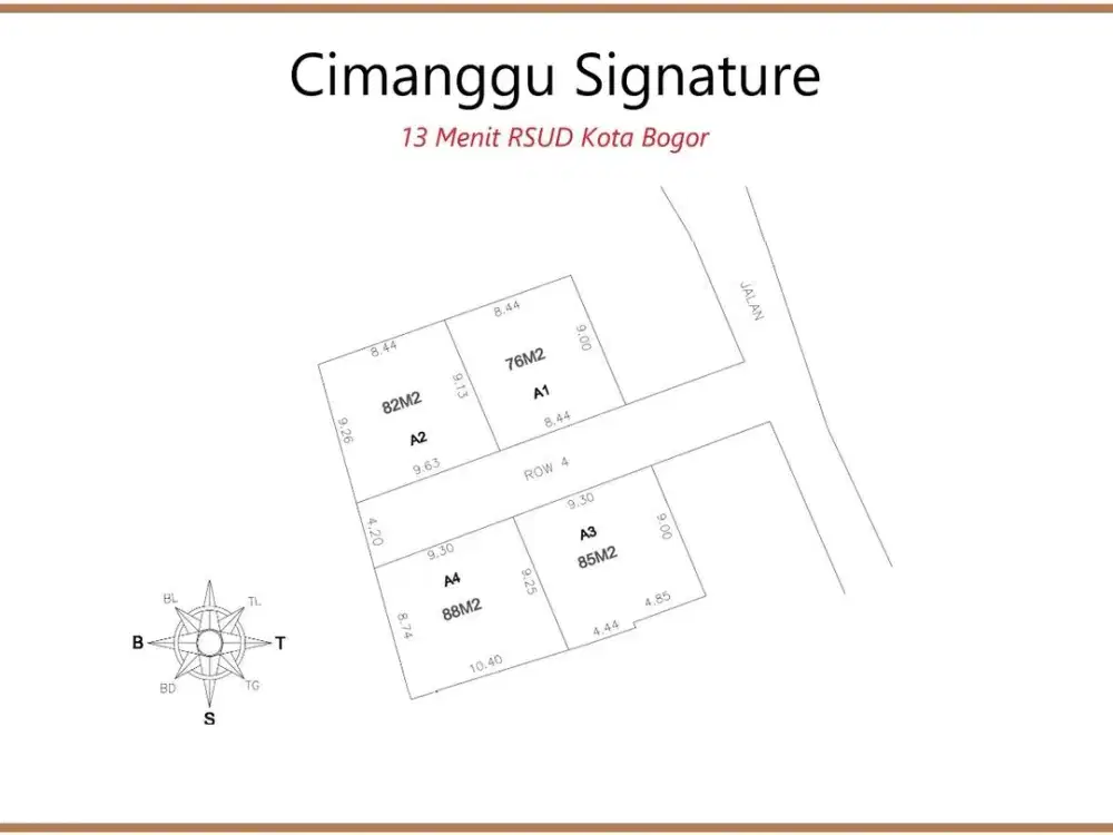 Tanah Premium 12 Menit Plaza Jambu Dua Free SHM