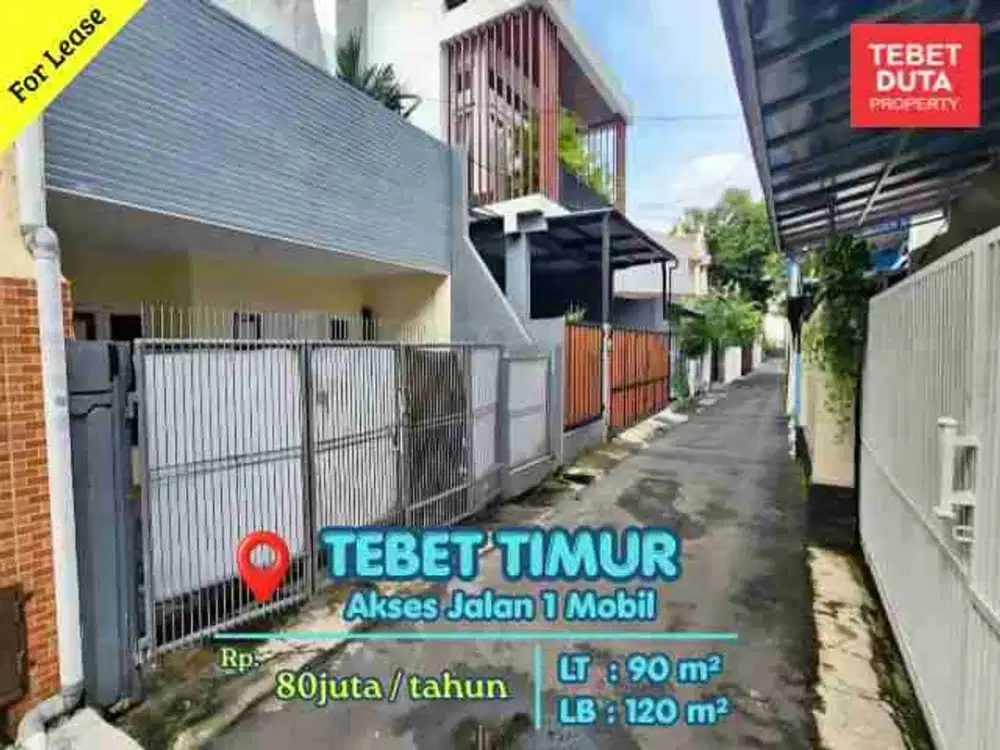 Rumah Sewa 2 Lantai Siap Huni Tebet Timur Jakarta Selatan.