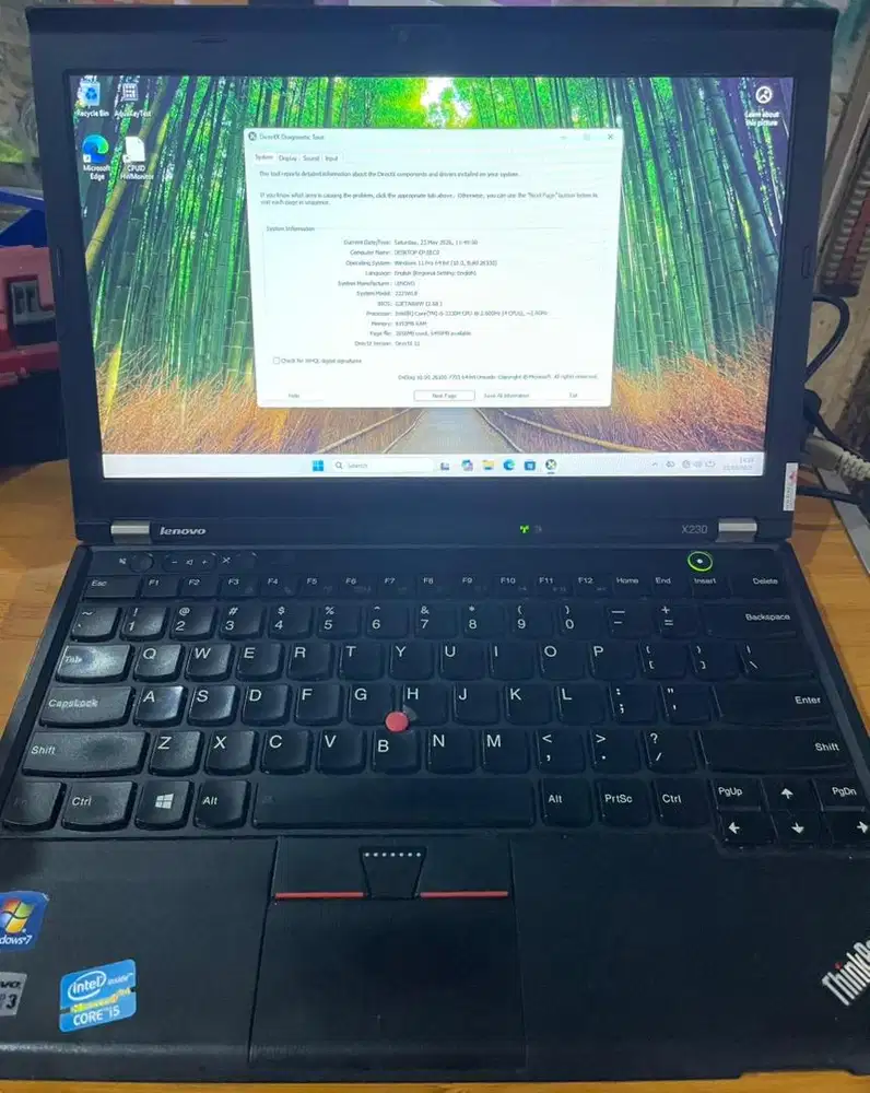 Lenovo thinkpad x230 I5 Gen 3 Ram 8 GB HDD 320 GB Baterai baru