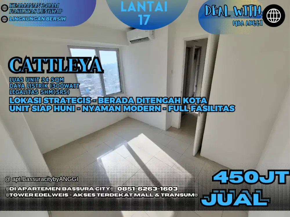JUAL ATAS MALL CATTLEYA UN FURNISHED SHM APARTEMEN BASSURA CITY - BISA KPA