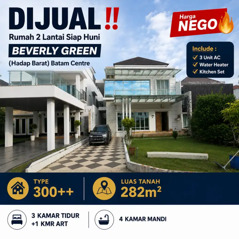 DIJUAL 
Rumah 2 Lantai Siap Huni BEVERLY GREEN