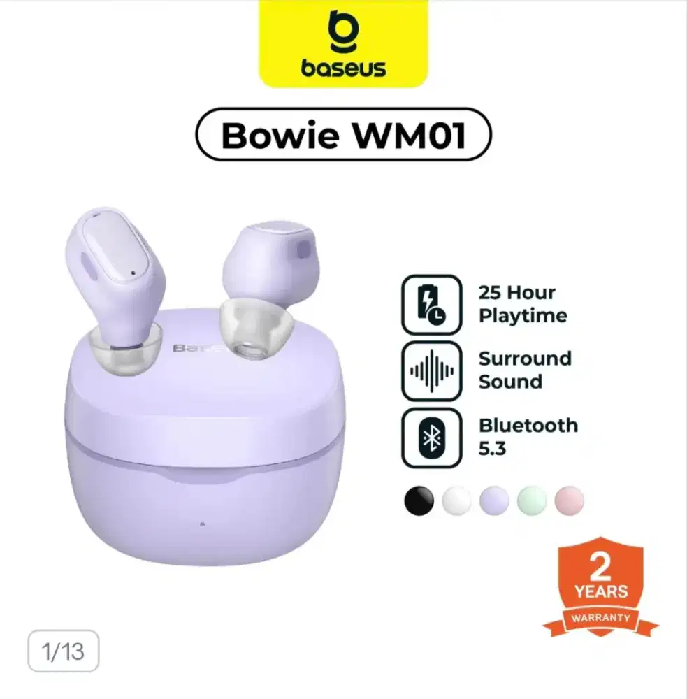 TWS bagus BASEUS WM01 BOWIE normal bass oke telpone ok noise cancel ok